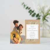 Papier Invitation de mariage rustique kraft à petit budge (Debout devant)