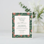 Papier Invitation de mariage rustique verte florale à pet (Debout devant)