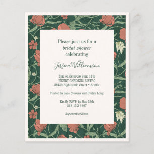 Papier Invitation de mariage rustique verte florale à pet