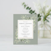 Papier Invitation de mariage sage vert Budget pour une fê (Debout devant)