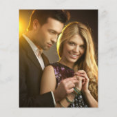 Papier Invitation de mariage script or budget photo (Dos)