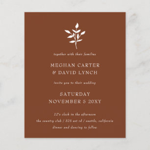 Papier Invitation de mariage simple en terre cuite