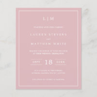 Invitation de mariage simple et économique avec mo