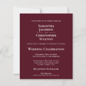 Papier Invitation de mariage simple et pas cher en Bourgo (Dos)