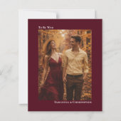 Papier Invitation de mariage simple et pas cher en Bourgo (Devant)