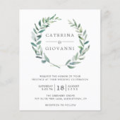 Papier Invitation de mariage simple et rustique avec verd (Devant)