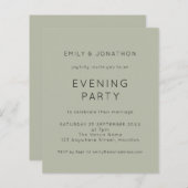 Papier Invitation de mariage simple et sage pour une soir (Devant / Derrière)