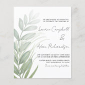 Papier Invitation de mariage simple feuillage vert bon ma (Devant)