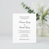 Papier Invitation de mariage simple noir et blanc à petit (Debout devant)