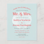 Papier Invitation de mariage sur la plage à petit budget (Devant)