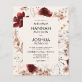 Papier Invitation de mariage tout-en-un à fleurs sauvages (Devant)