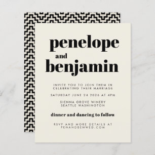 Papier Invitation de mariage tout-en-un Super budget