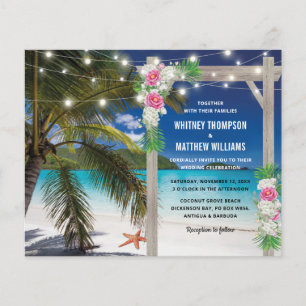 Papier Invitation de mariage tropical plage pas cher