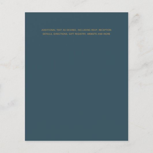 Papier Invitation de mariage Turquoise à faible budget Pe (Dos)