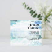 Papier Invitation de mariage Turquoise Abstrait Budget (Debout devant)