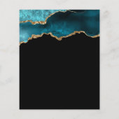 Papier Invitation de mariage turquoise géode agate budget (Dos)