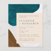 Papier Invitation de mariage Turquoise Gold Formes Abstra (Devant)