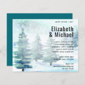 Papier Invitation de mariage Turquoise pour l'aquarelle b (Devant / Derrière)