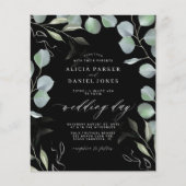 Papier Invitation de mariage végétale d'eucalyptus à peti (Devant)