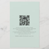 Papier Invitation de mariage vert de code QR de script bu (Dos)
