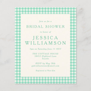 Papier Invitation de mariage vintage mint plaid à petit b