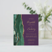 Papier Invitation de mariage violet Agate Vert Emeraude à (Debout devant)