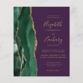 Papier Invitation de mariage violet Agate Vert Emeraude à (Devant)