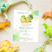 Papier Invitation de naissance budget bébé dinosaure vert