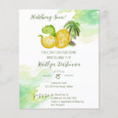 Papier Invitation de naissance budget bébé dinosaure vert (Devant)