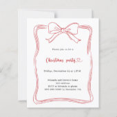 Papier Invitation de Noël à l'arc rouge (Devant)