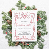 Papier Invitation de Noël à l'arc rouge