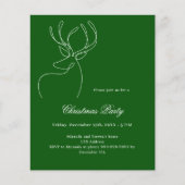 Papier Invitation de Noël abstraite de rennes verts (Devant)