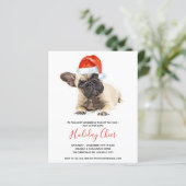 Papier Invitation de Noël de chien bouledogue français de (Debout devant)