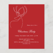 Papier Invitation de Noël de rennes blancs rouges (Devant)