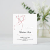 Papier Invitation de Noël de rennes blancs rouges (Debout devant)
