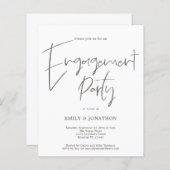 Papier Invitation de partie Engagement de script manuscri (Devant / Derrière)