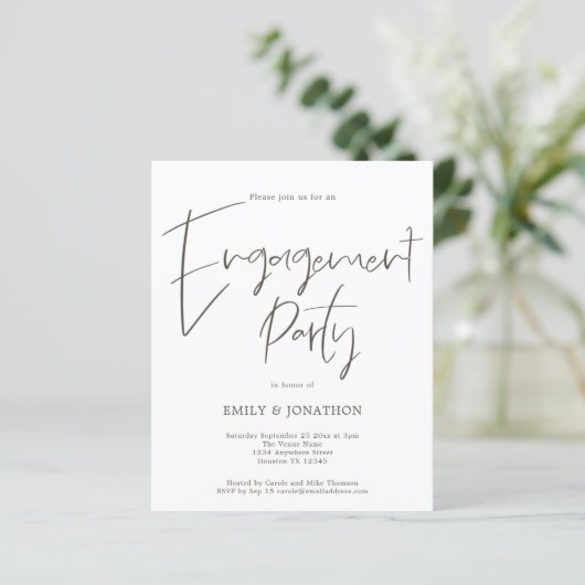 Papier Invitation de partie Engagement de script manuscri (Debout devant)