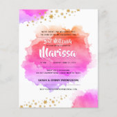 Papier Invitation de Parties scintillant bat mitzvah aqua (Devant)