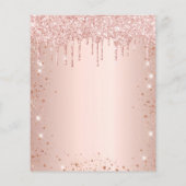 Papier Invitation de parties scintillant de rose de brous (Dos)