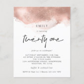 Papier Invitation de Parties scintillant d'or Rose budgét (Devant)