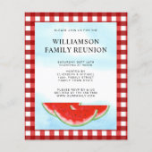 Papier Invitation de pastèque Plaid de la famille Budget (Devant)