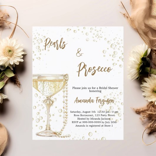 Papier Invitation de Pearls et Prosecco Bridal Show