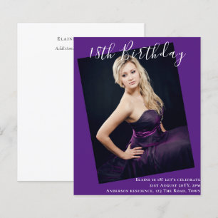 Papier Invitation de PHOTO d'anniversaire 18 ans BUDGET