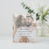 Papier Invitation de photo de mariage pour Voyage vers l' (Debout devant)