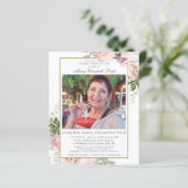 Papier Invitation de photos de fleurs rose budget (Debout devant)