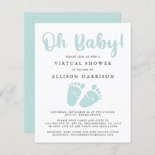 Papier Invitation de point de Baby shower virtuel budget