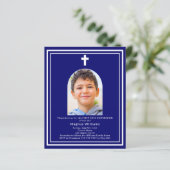 Papier Invitation de première communion avec arche en ble (Debout devant)