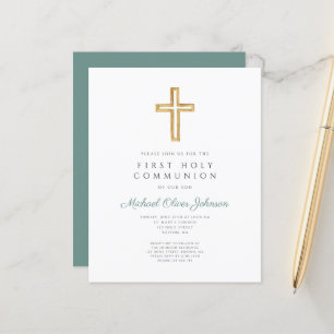 Papier Invitation de première communion de garçon religie