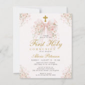 Papier Invitation de première communion pour fille à budg (Devant)