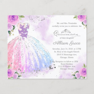 Papier Invitation de Quinceanera à petit budget Padrinos